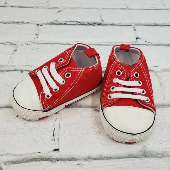 Infant Size 5 Red Soft Sole Baby Shoes, Baby sneakers for girls or boys - Picture 7 of 12